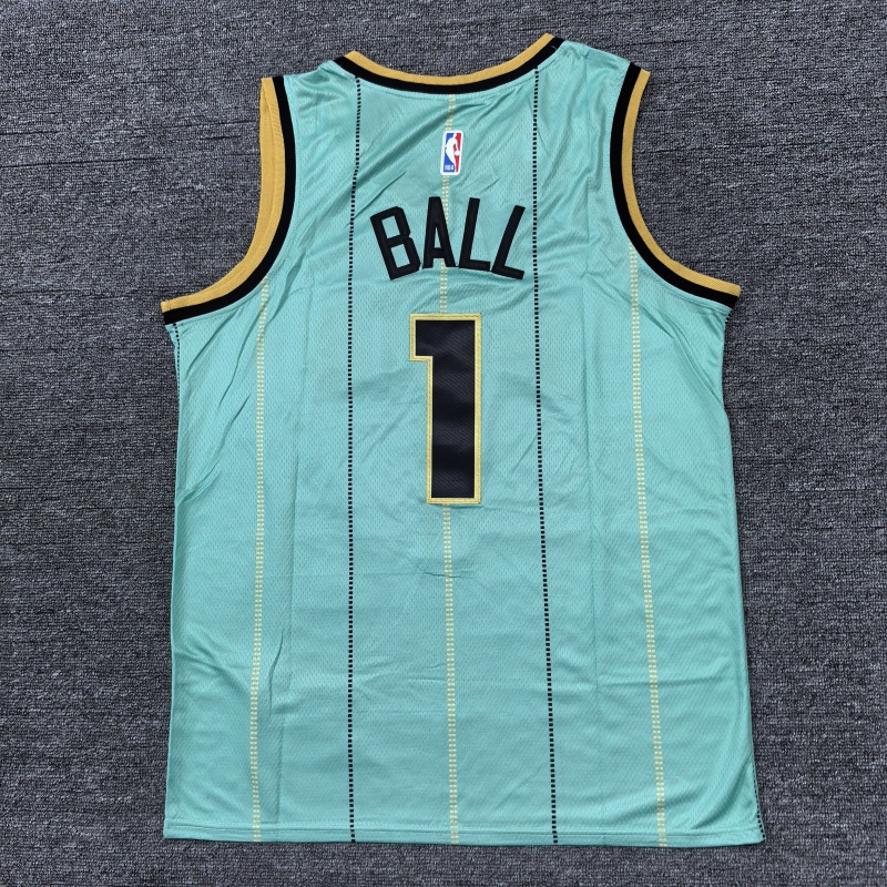 Men Charlotte Hornets #1 Ball green 2024 2025 NBA jersey->youth nba jersey->Youth Jersey